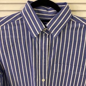 Bundle for $7: Banana Republic striped cotton button-down in blue and white (XS)